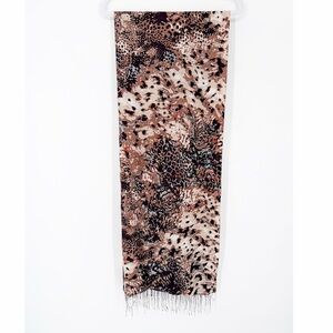 Banaris 100% Fine Silk Fringe Tassel Scarf Wrap Art
